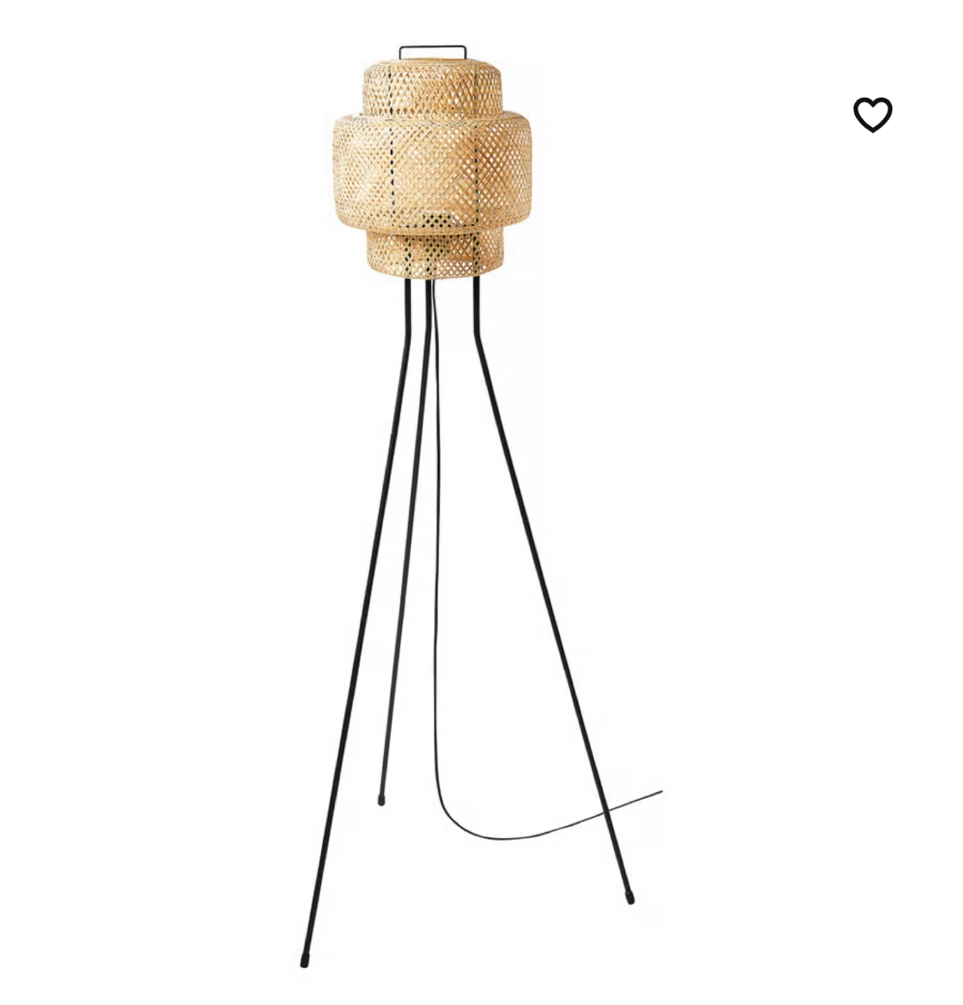 MOVING OUT SALE‼️ Tripod Bamboo Floor Lamp with Woven Shade