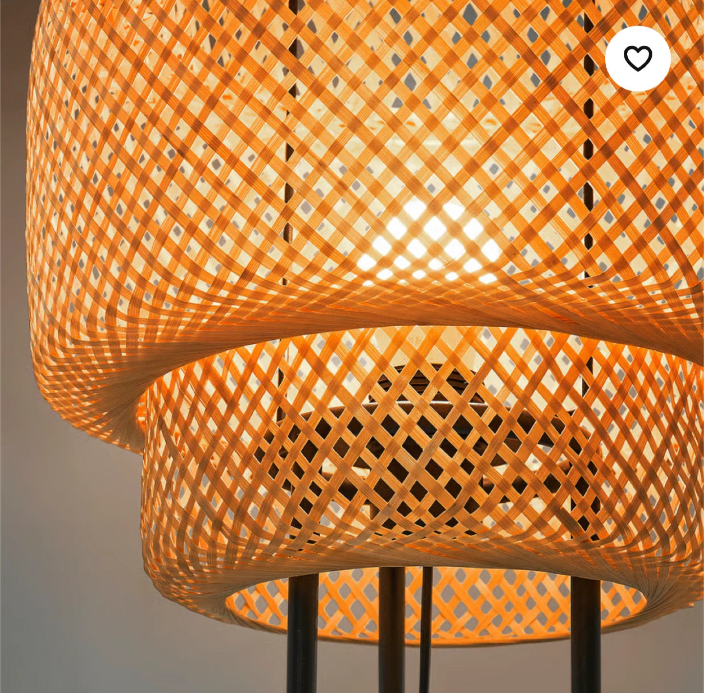 MOVING OUT SALE‼️ Tripod Bamboo Floor Lamp with Woven Shade - photo 3