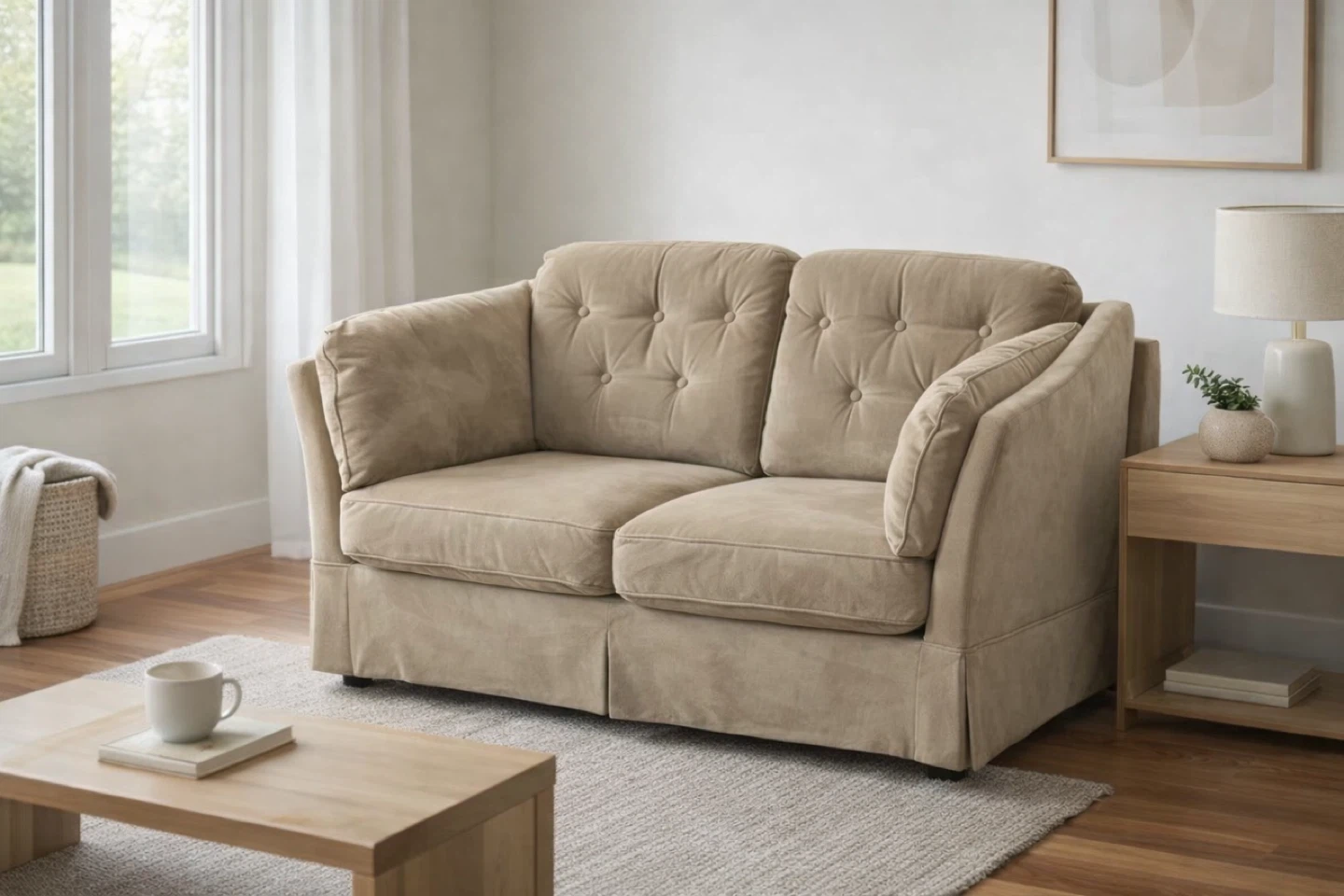 Light Beige Loveseat Sofa