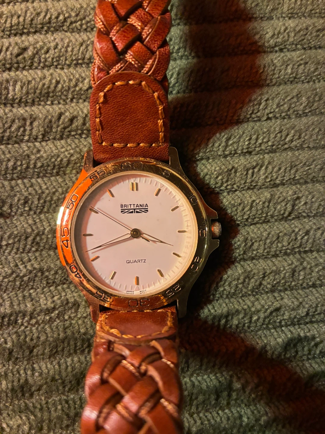 Britannia Quartz Watch with Braided Leather Band - photo 2