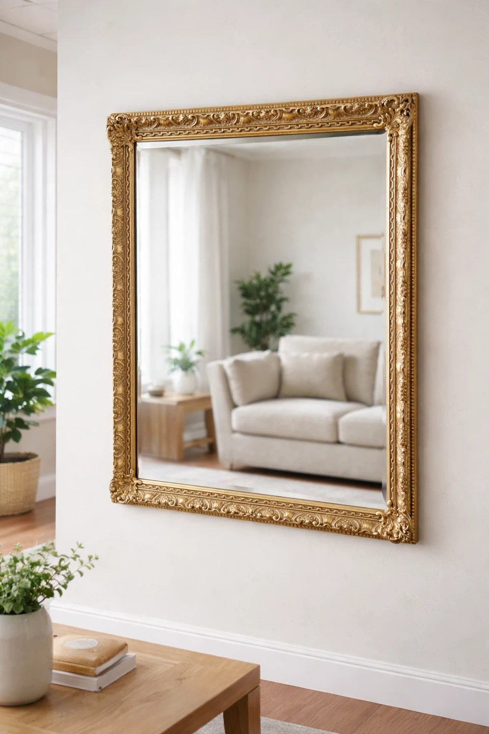 Ornate Gold Framed Wall Mirror