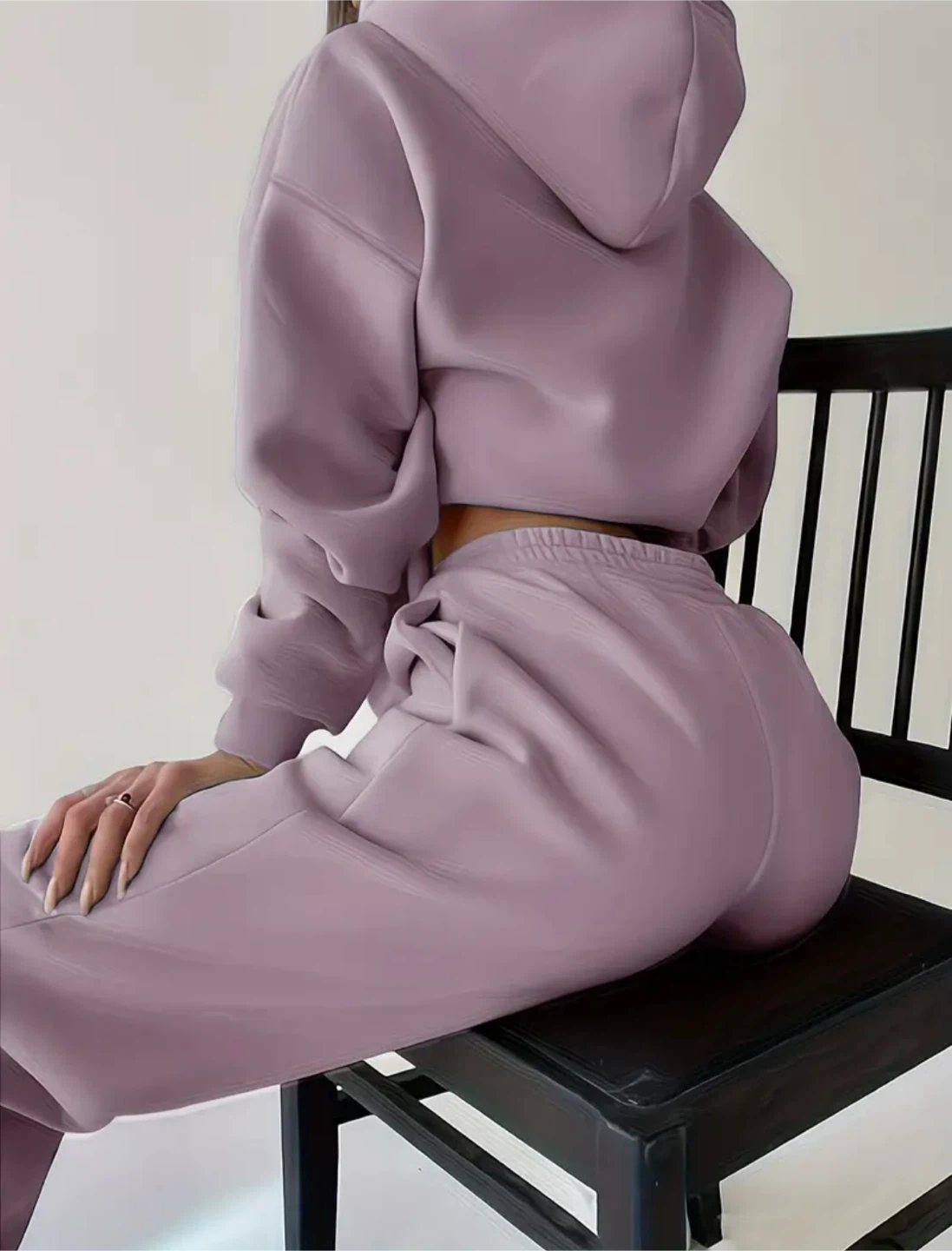 New Purple Hooded Sweatshirt and Jogger Set - photo 3