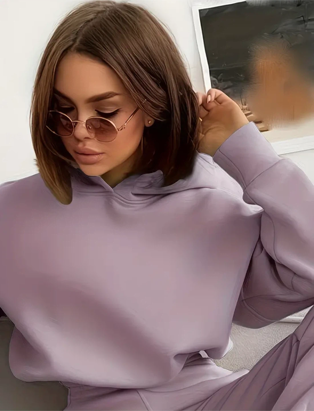 New Purple Hooded Sweatshirt and Jogger Set - photo 4