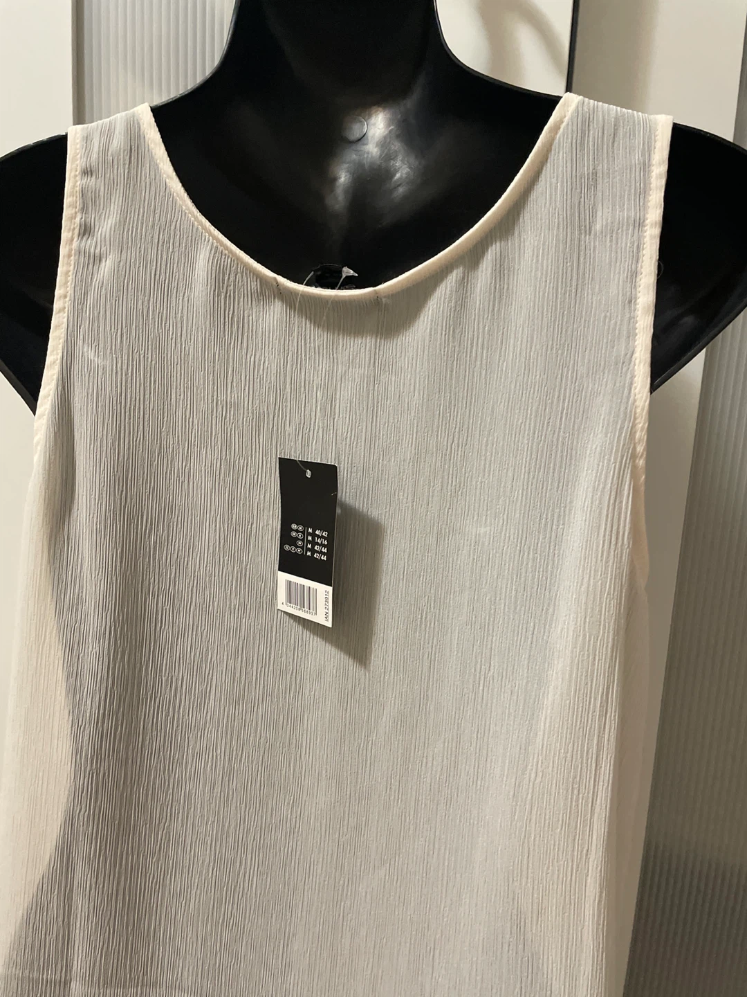 Esmara Women's Sheer Crochet Detail Tank Top Cream Size M - photo 3