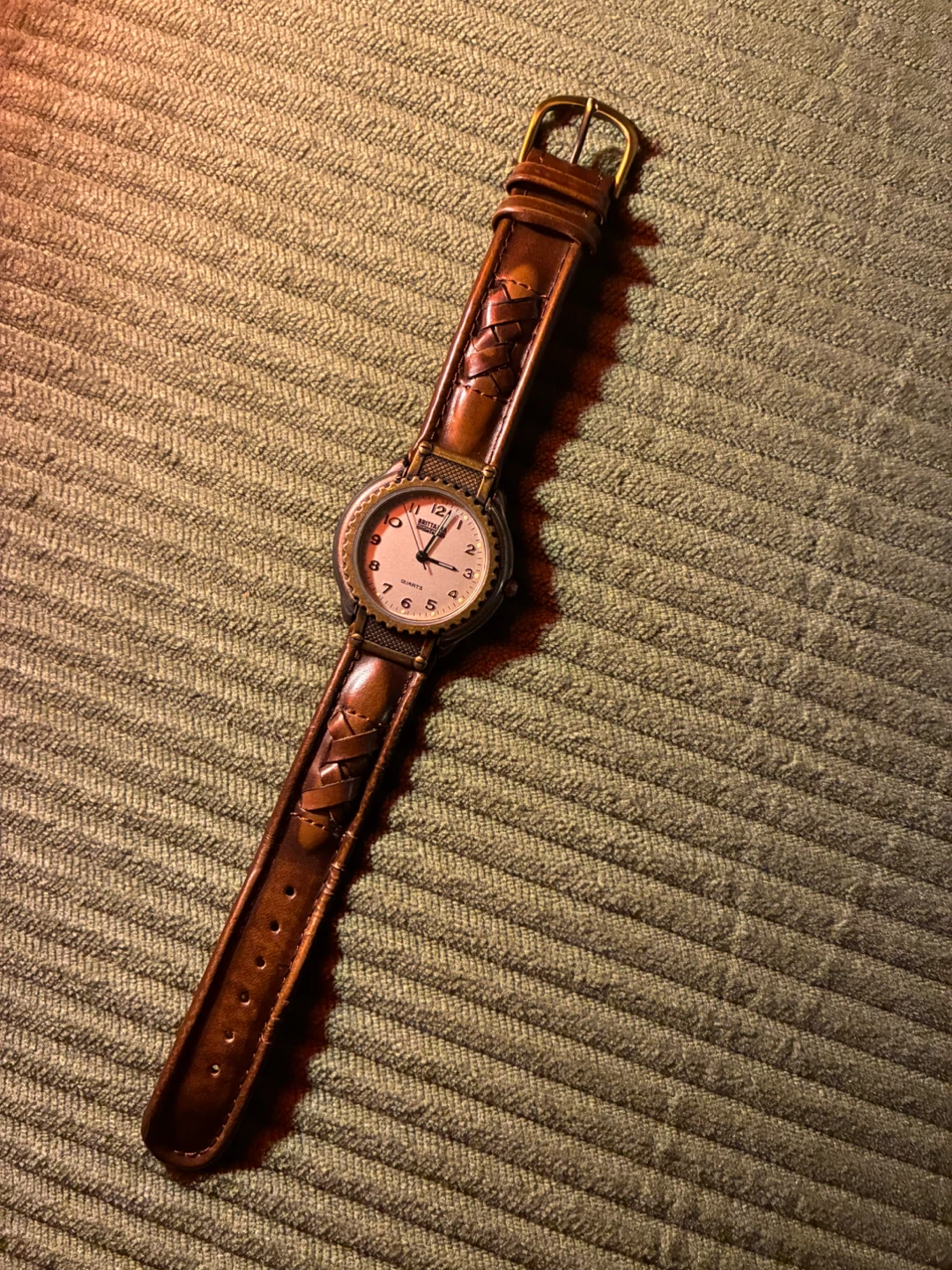 Britannia Quartz Watch with Brown Leather Strap