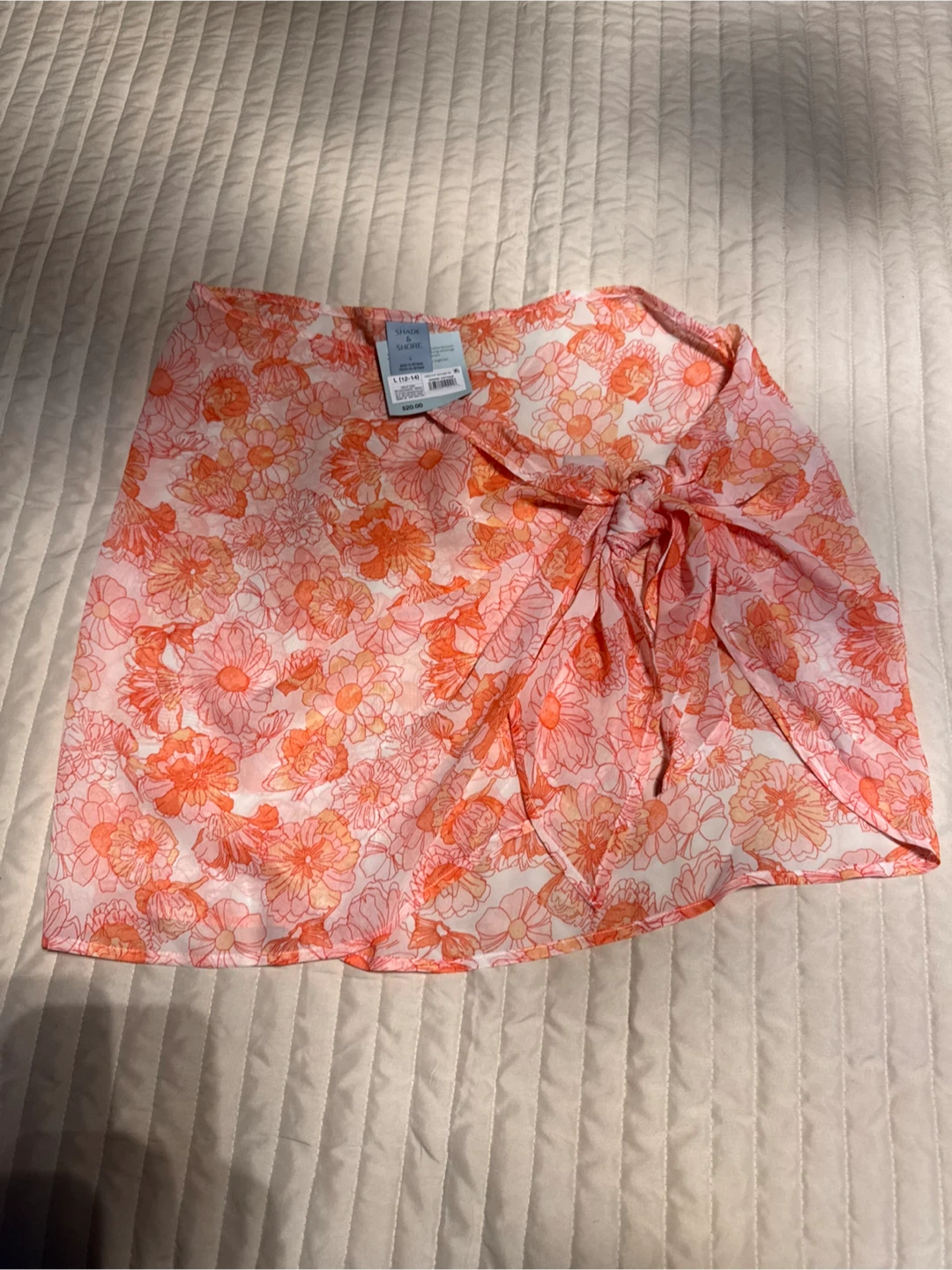 Shade & Shore Women's Floral Sarong - Orange, Size L - photo 3