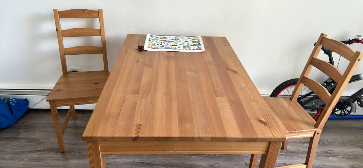 IKEA Wooden Dining Table and  four Chairs Set