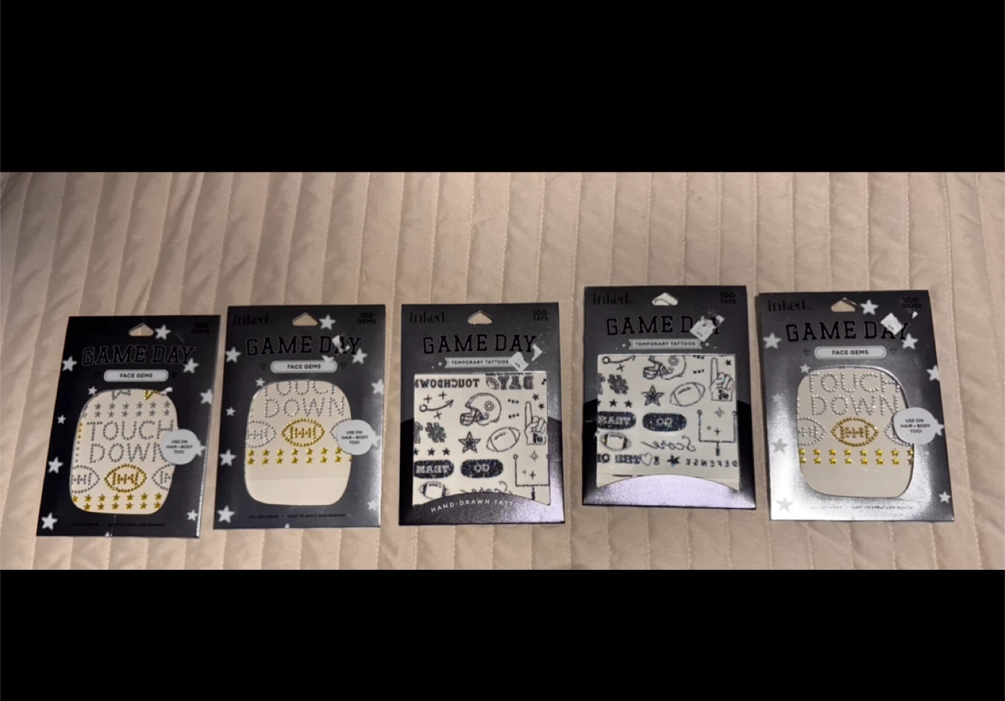 4 packs Inked Game Day Face Gems & Temporary Tattoos - photo 4
