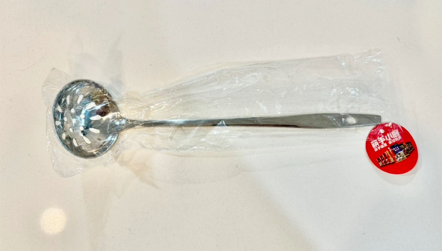 Elegant Silver Steel Serving Spoon_With holes to drain soup_NWT
