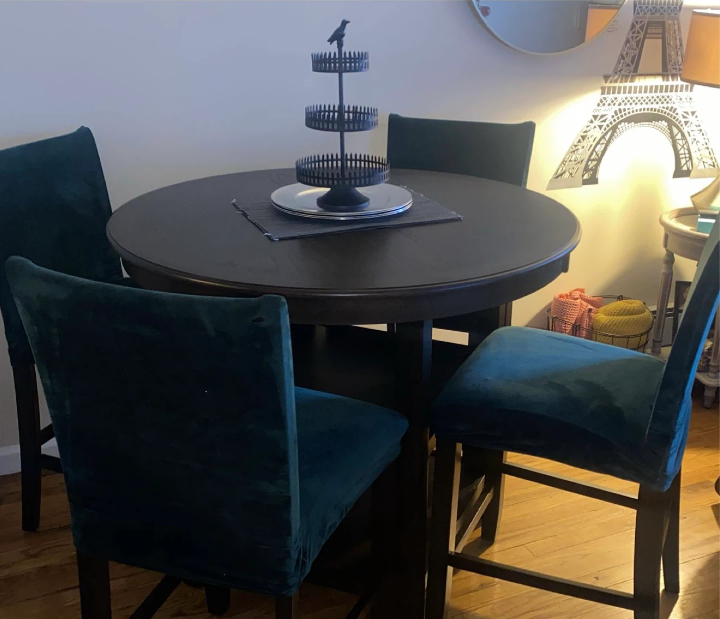 Round Counter Height Dining Set with 4 Chairs - photo 3