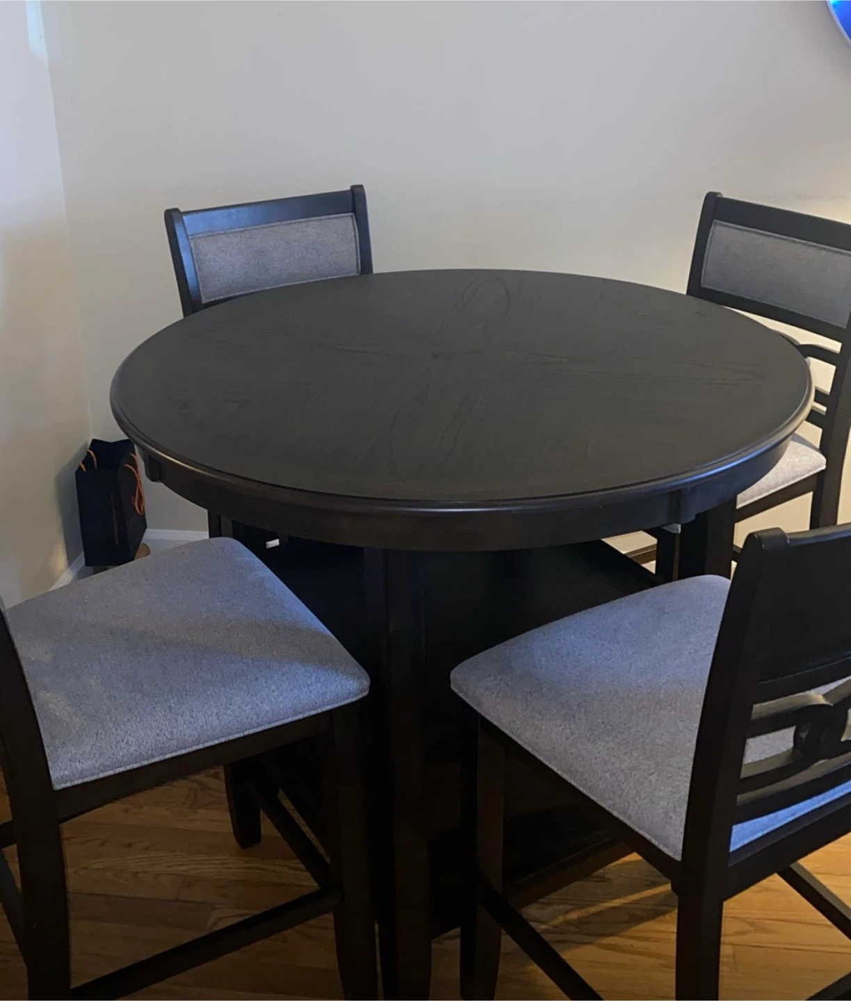 Round Counter Height Dining Set with 4 Chairs - photo 2