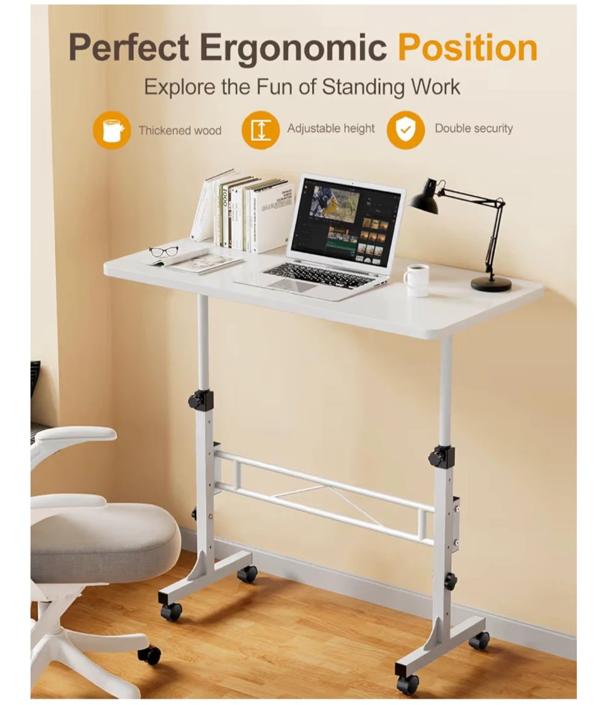Adjustable Standing Desk - White - photo 2