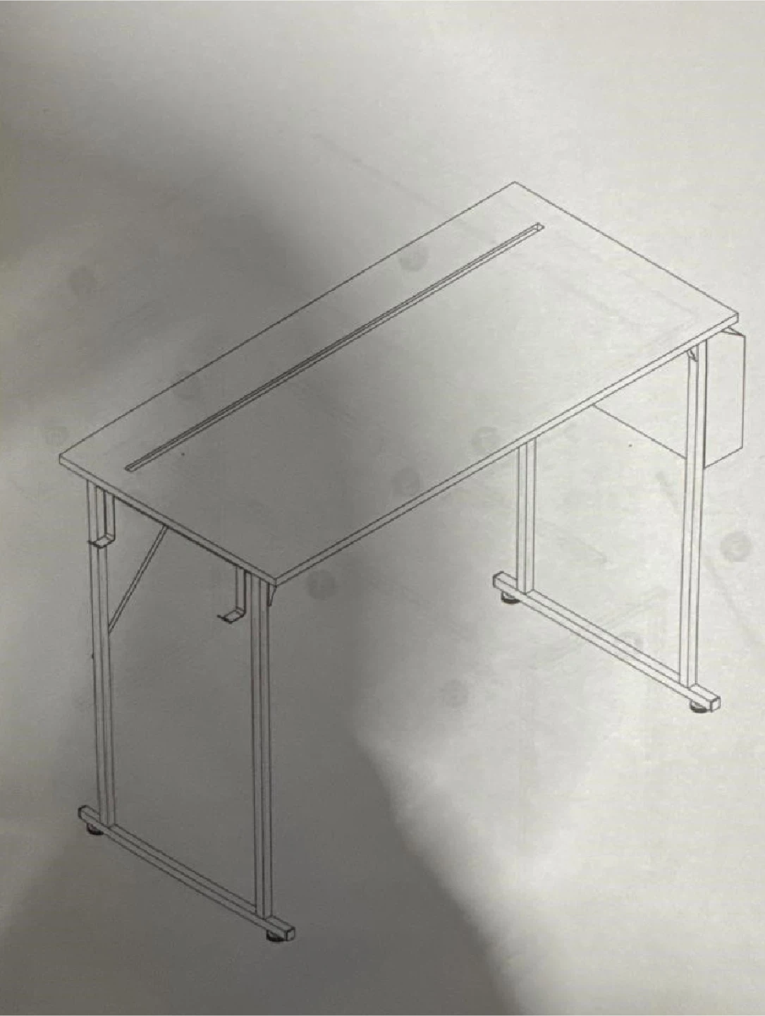 47" Computer Desk with Storage Bag and LED strips - photo 3
