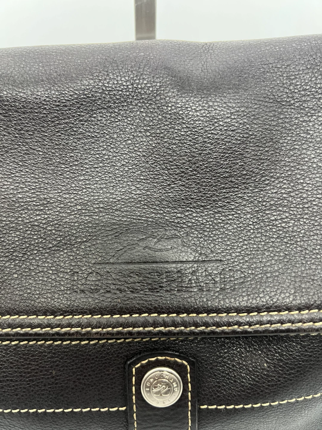 LONGCHAMP VINTAGE Dark Brown Leather Baguette Shoulder Bag - photo 2