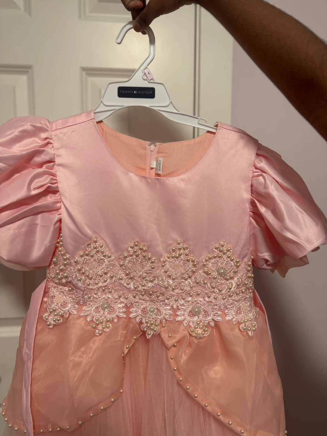 Pink Princess Dress with Pearl Embellishments