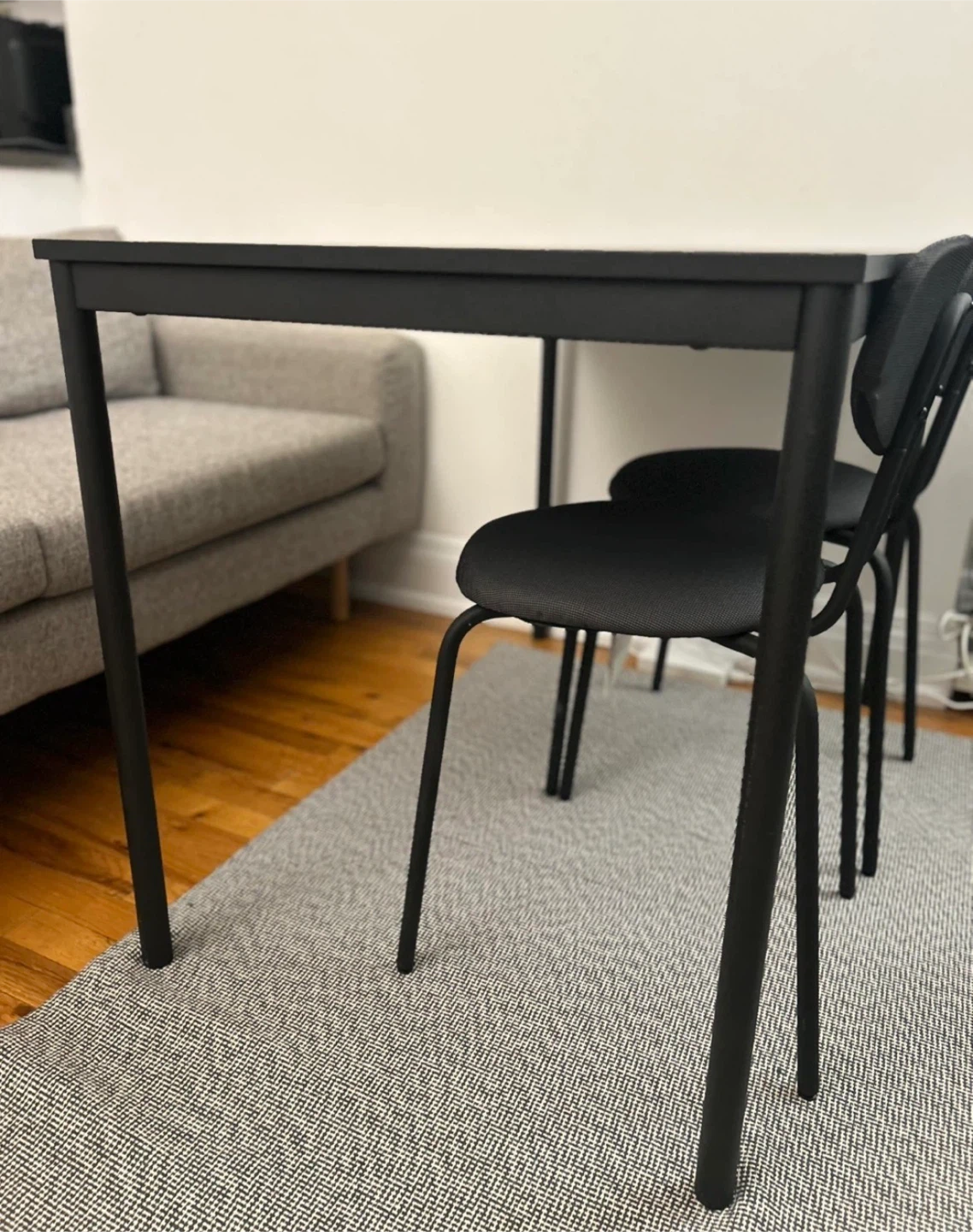 IKEA Black Dining Table Set with 2 Chairs - photo 4