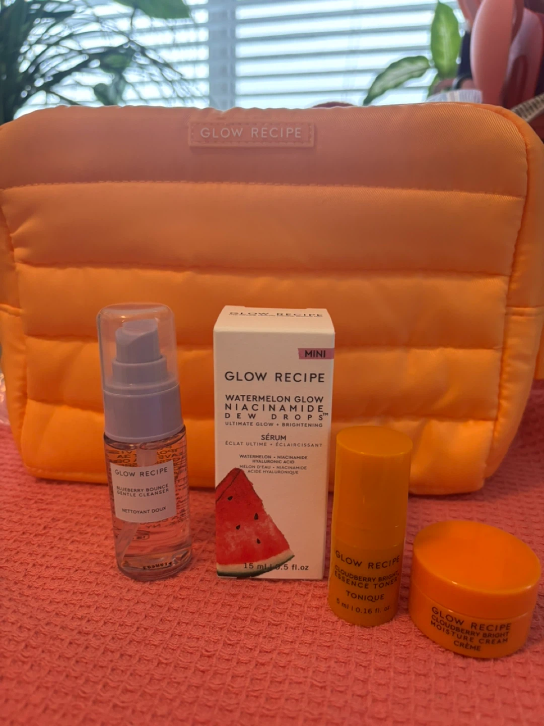 Glow Recipe Puffer Travel Bag with Mini Skincare Set
