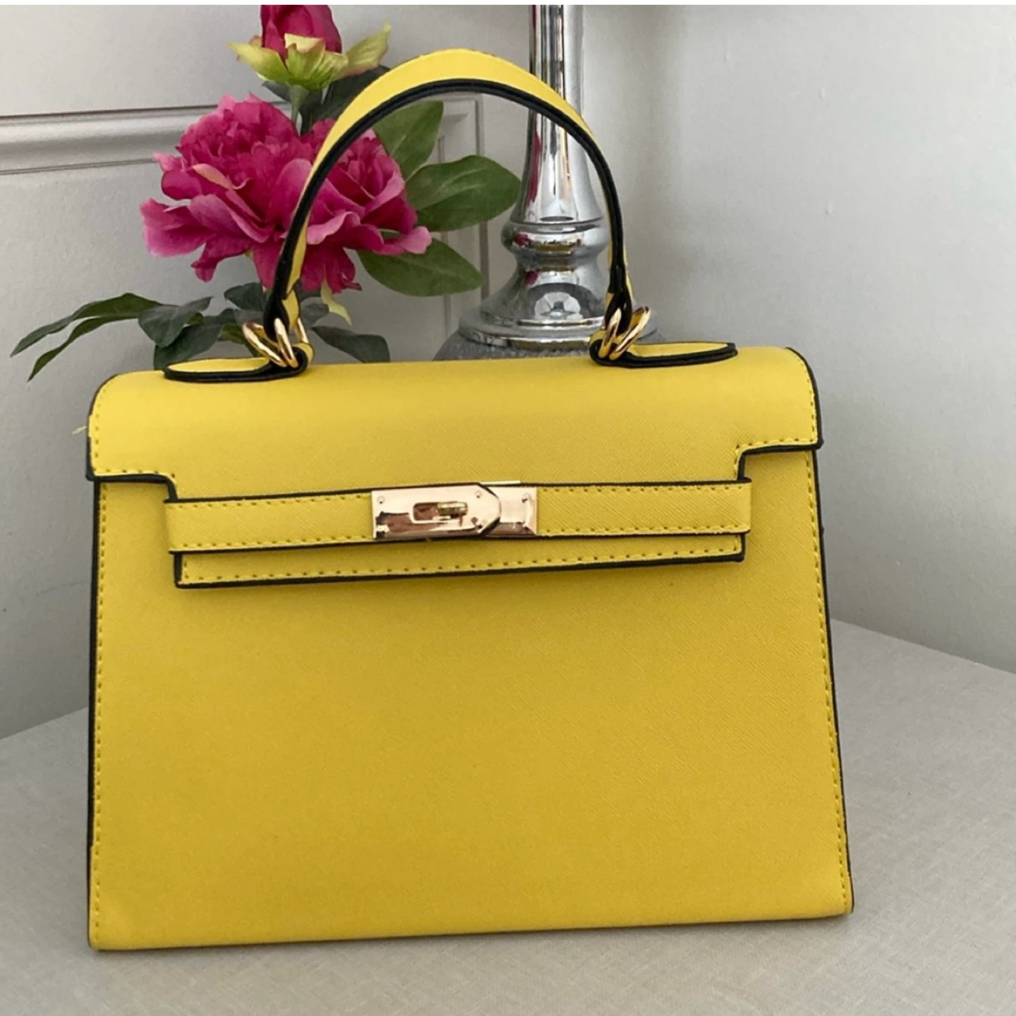 Yellow Top Handle Handbag