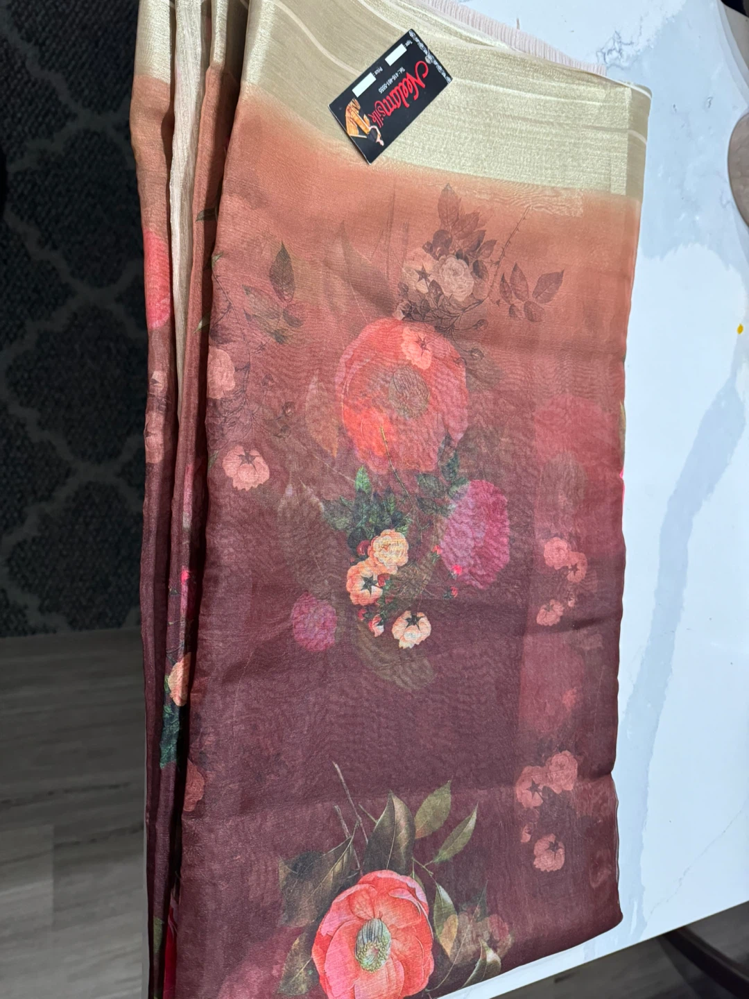 Nedam Silk Saree - Floral Print