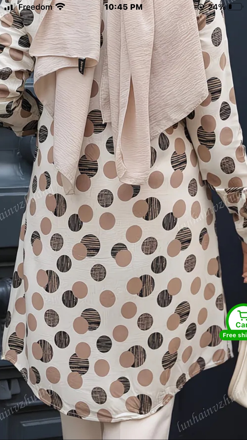 Polka Dot Button-Up Tunic Dress - photo 3