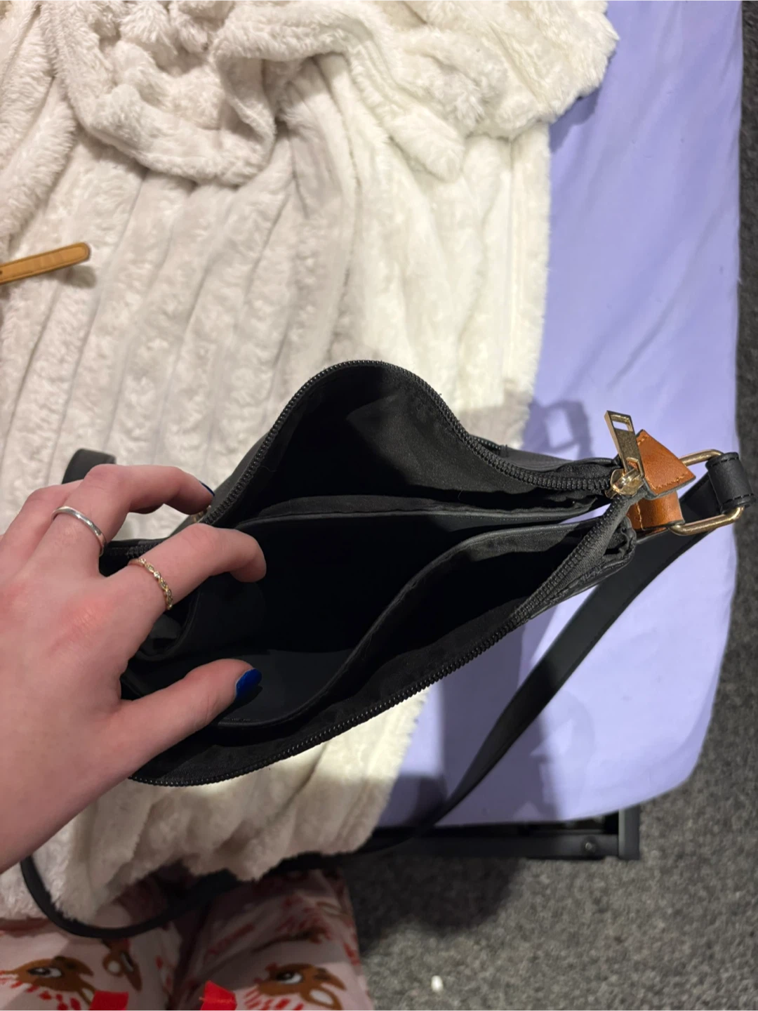 Black Crossbody Bag with Brown Accents - photo 2