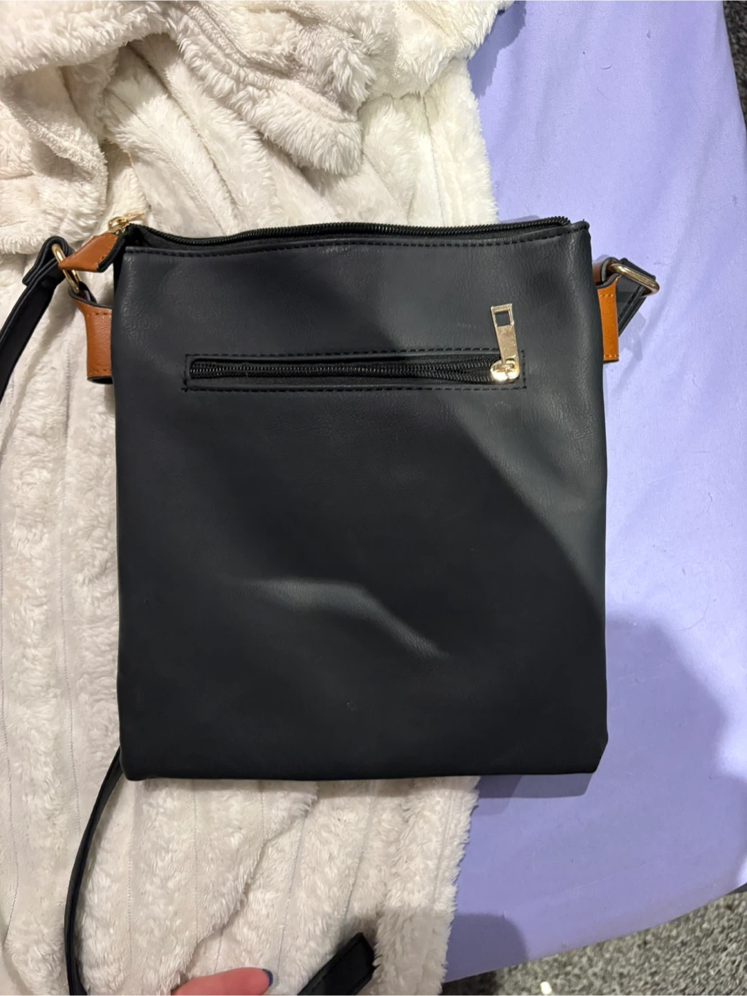 Black Crossbody Bag with Brown Accents - photo 3