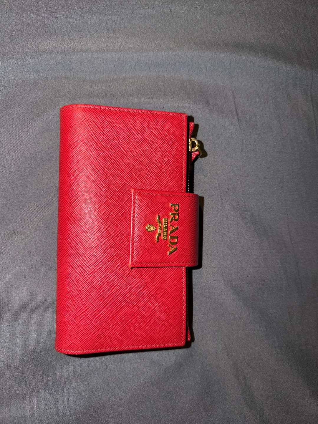 Prada Red Saffiano Leather Bifold Wallet