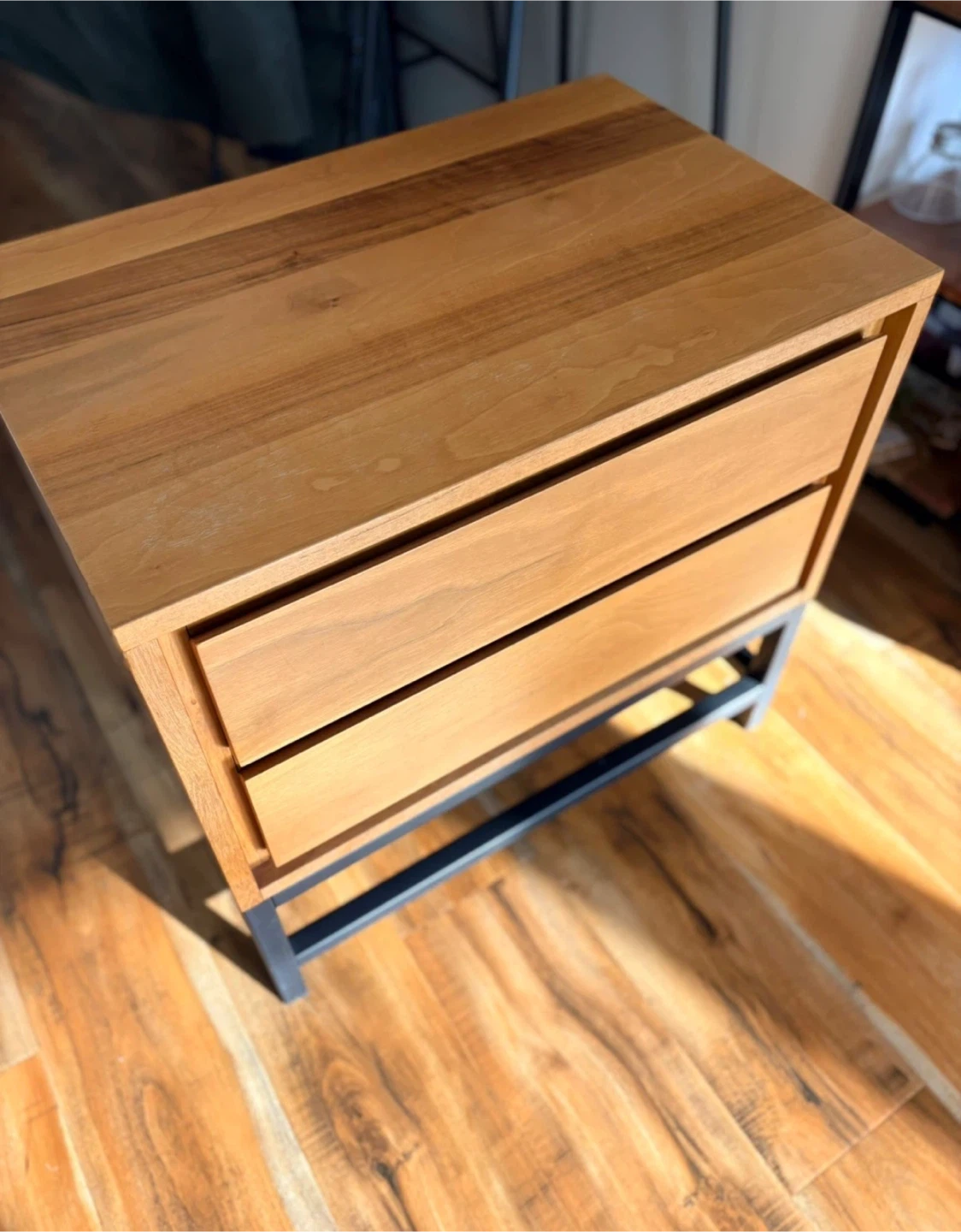 Wooden Nightstand with Two Drawers - photo 2