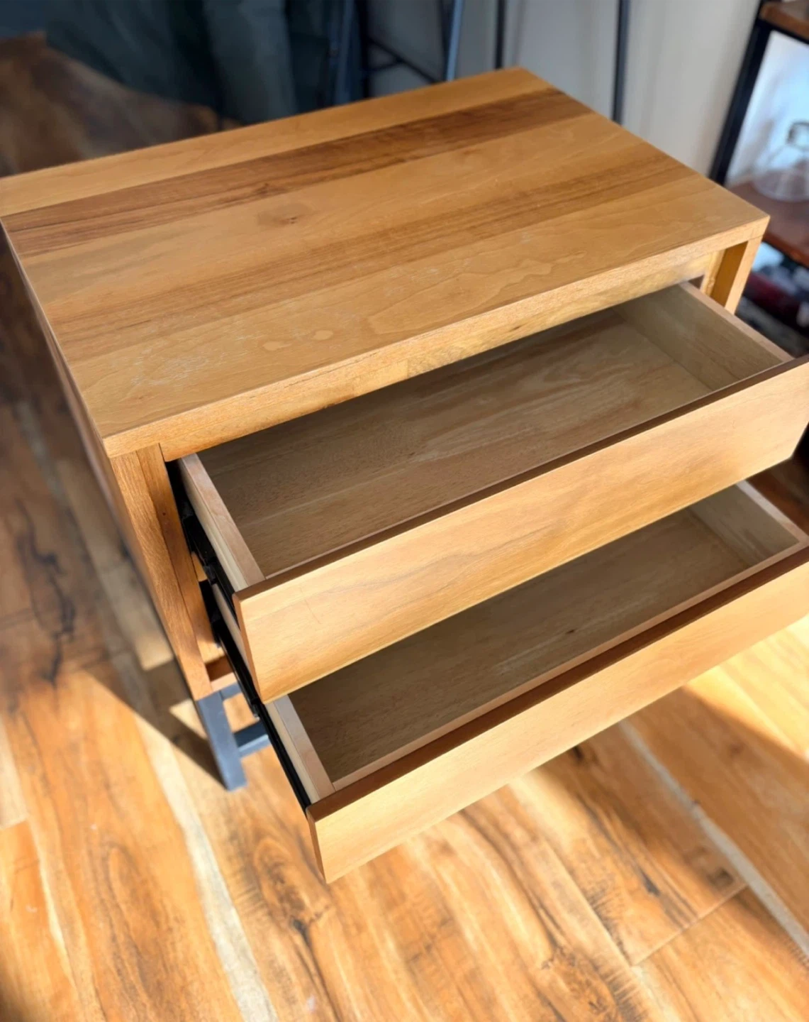 Wooden Nightstand with Two Drawers - photo 3