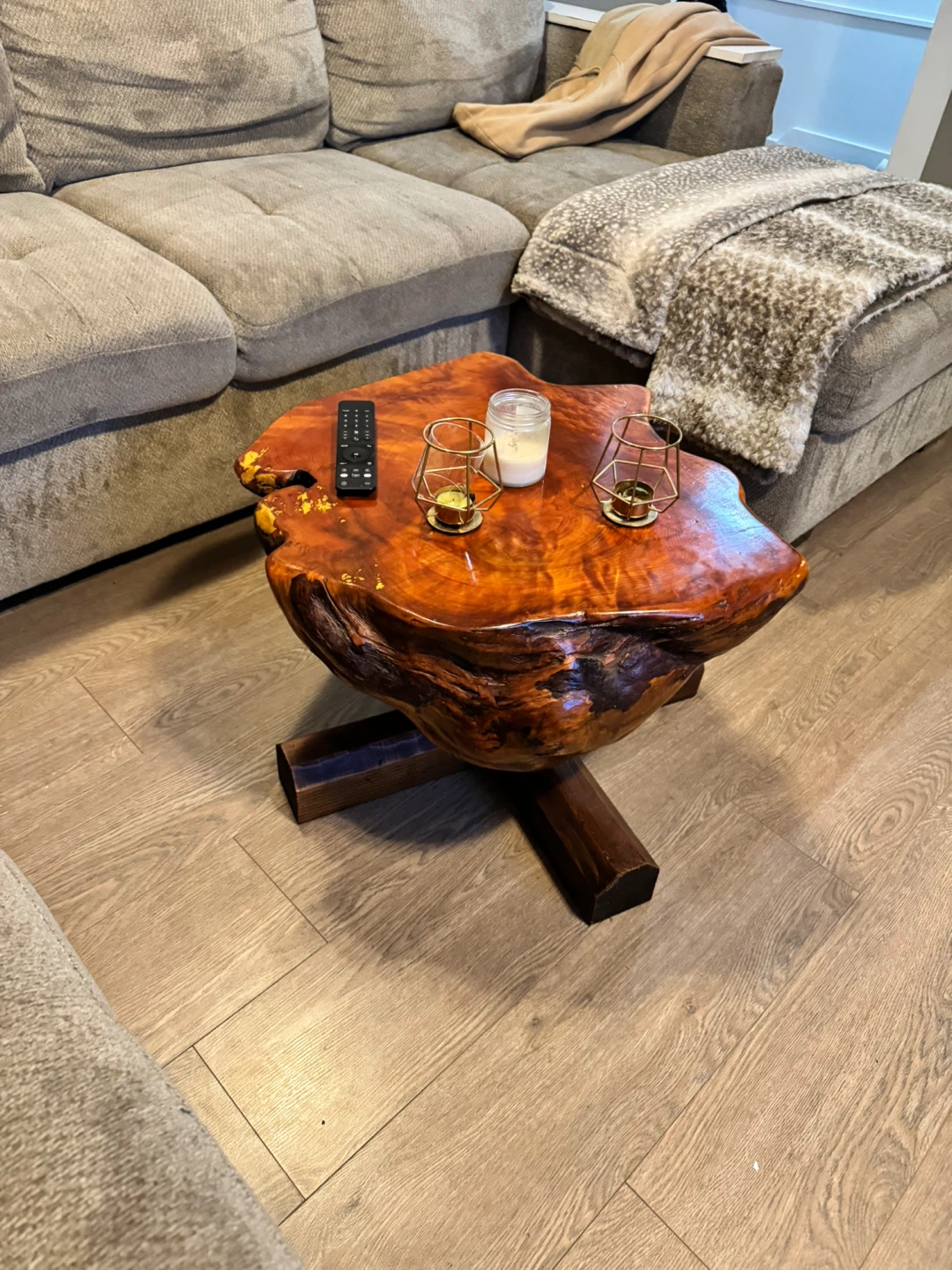 Rustic Live Edge Wood Coffee Table