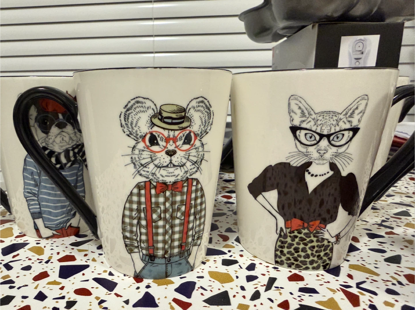 Set of 5 Animal Character Mugs
