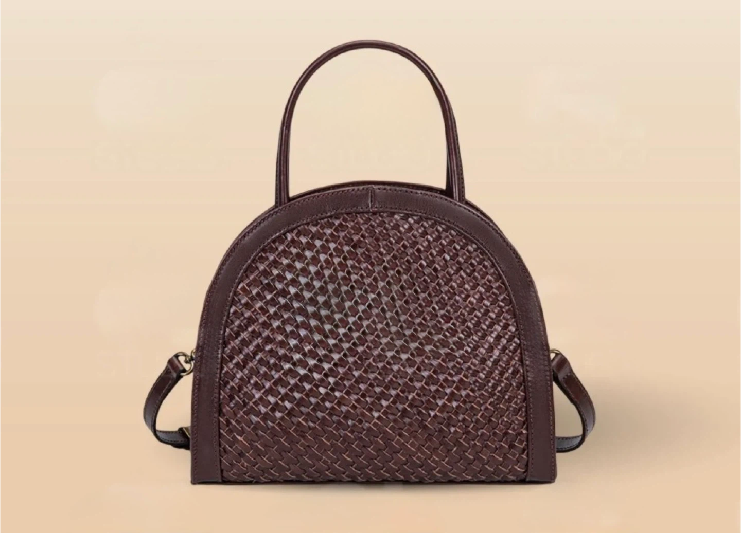 Brown Handwoven Genuine Top Grain Leather Bag