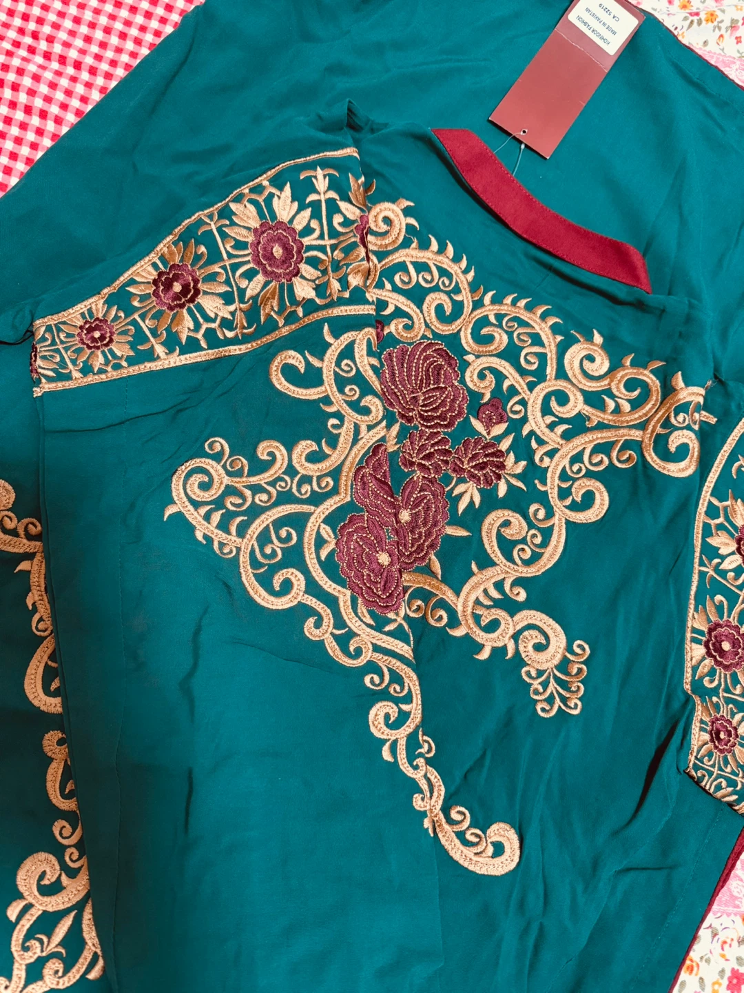 ULTRA CLUB Embroidered Kurti - Teal Green - photo 5