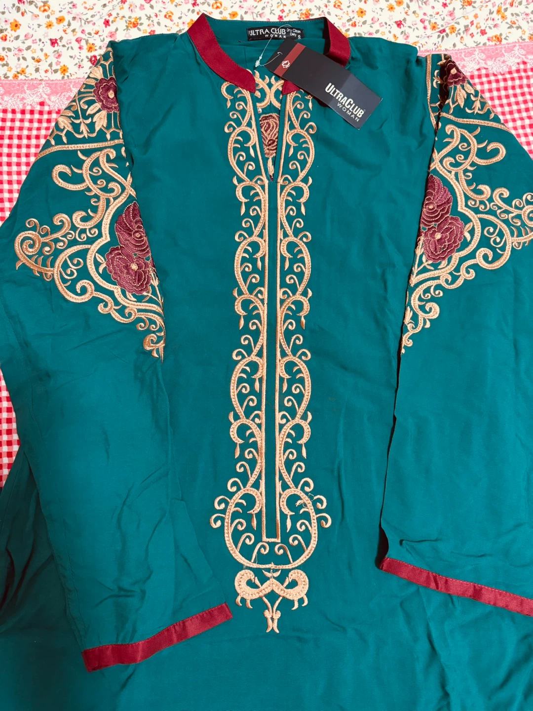 ULTRA CLUB Embroidered Kurti - Teal Green - photo 4