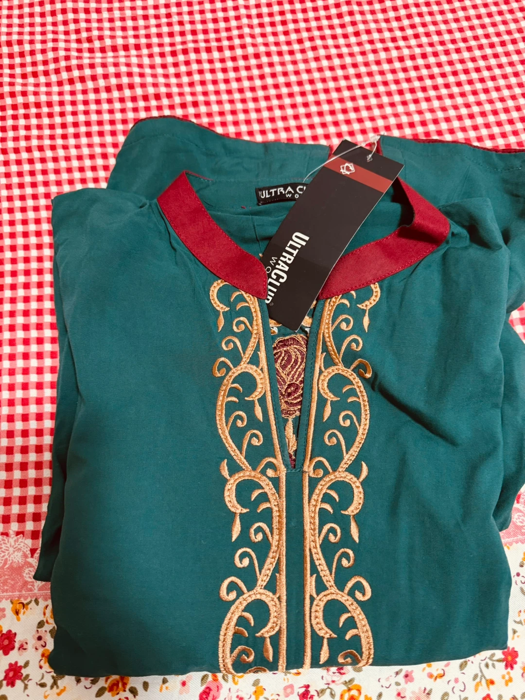 ULTRA CLUB Embroidered Kurti - Teal Green - photo 3