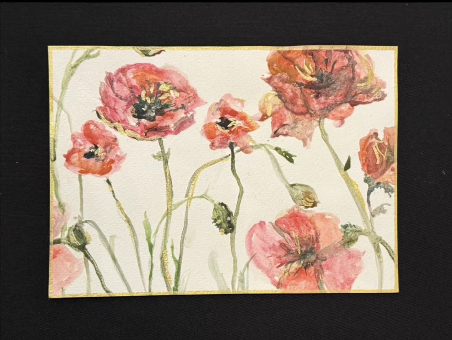 🧡Free Watercolor Poppies Painting