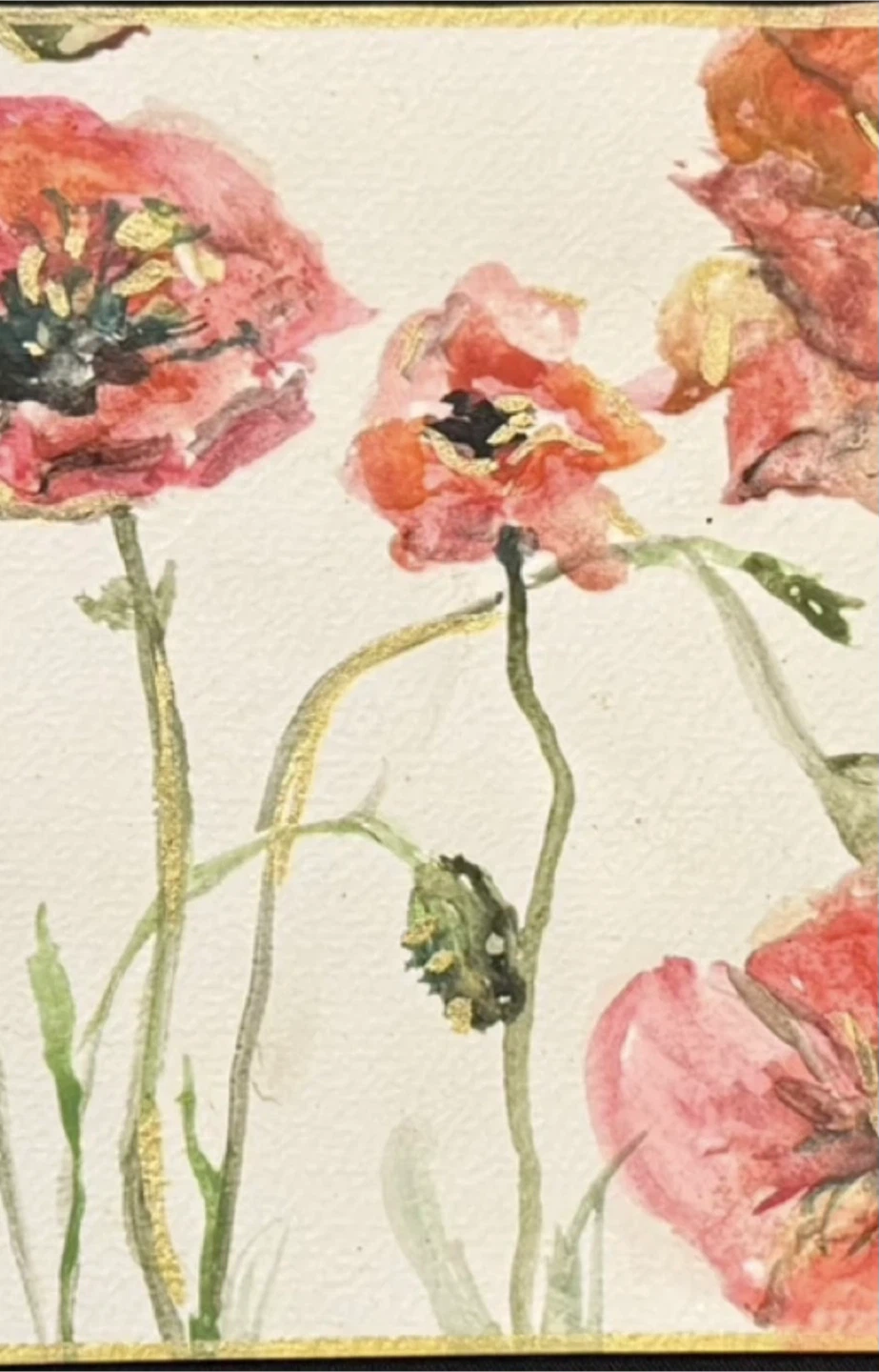 🧡Free Watercolor Poppies Painting - photo 3