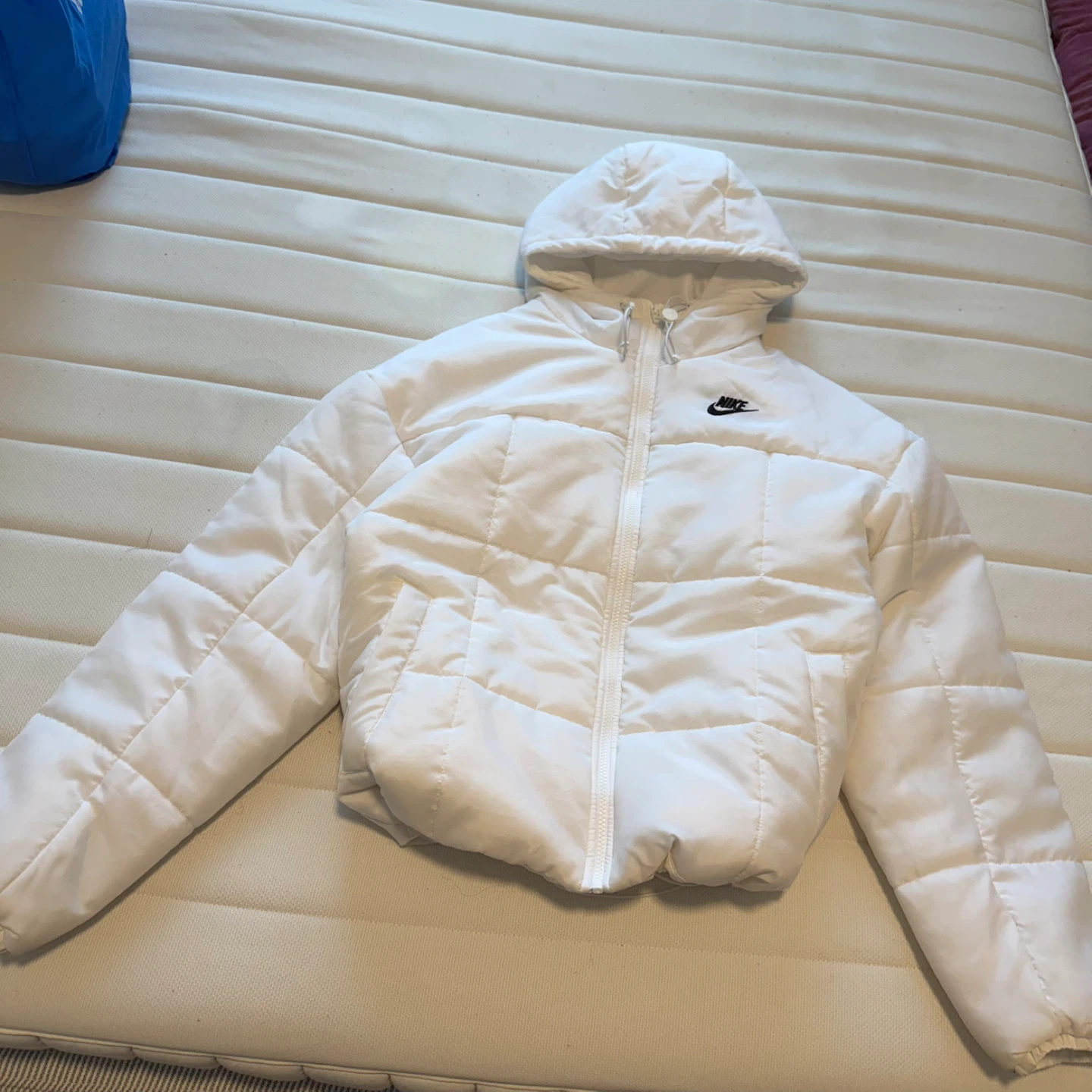 Nike White Puffer Jacket with Hood
