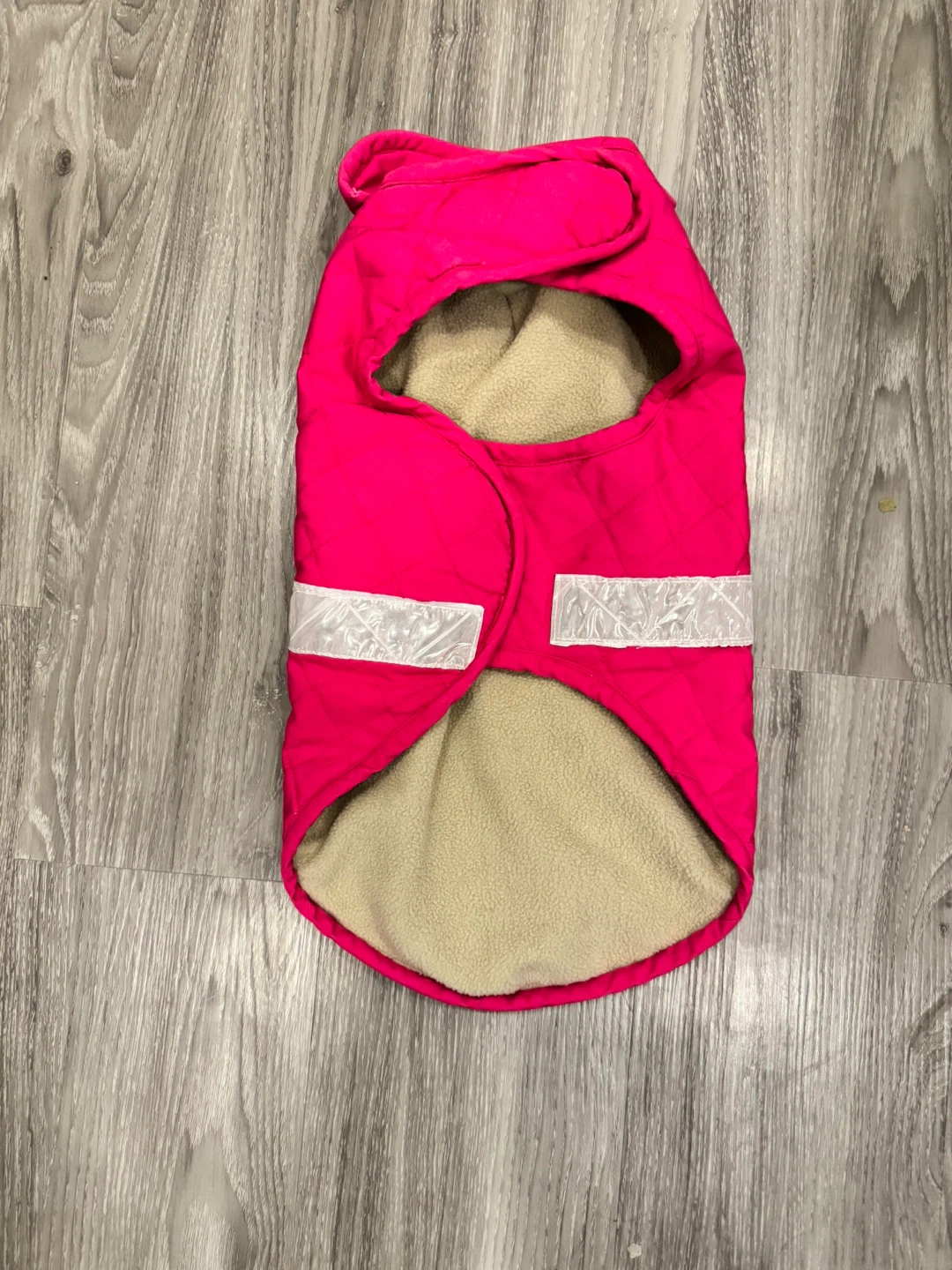 Pink Quilted Dog Coat with Reflective Stripe - photo 4