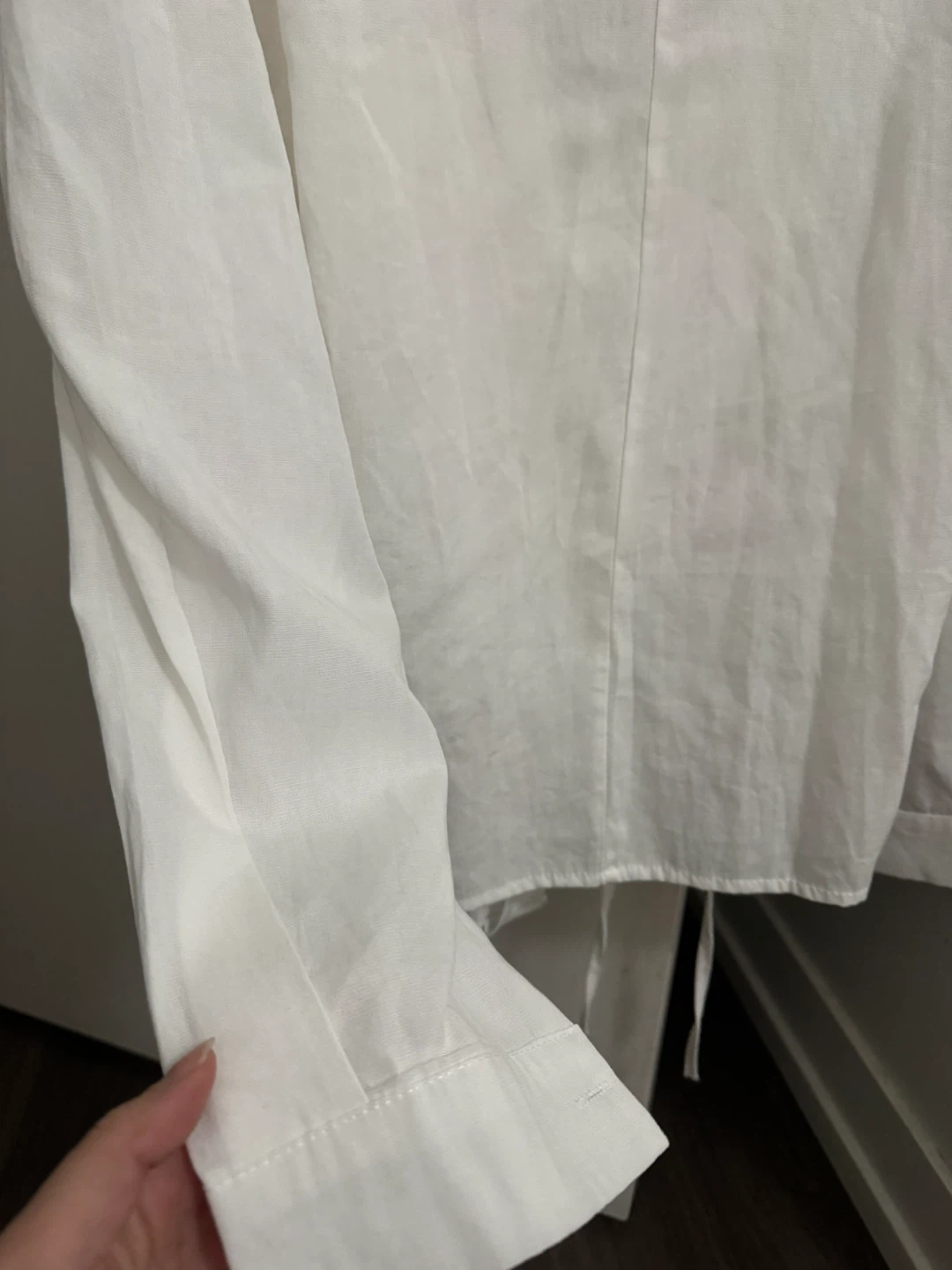 White long sleeve wrap blouse - photo 2
