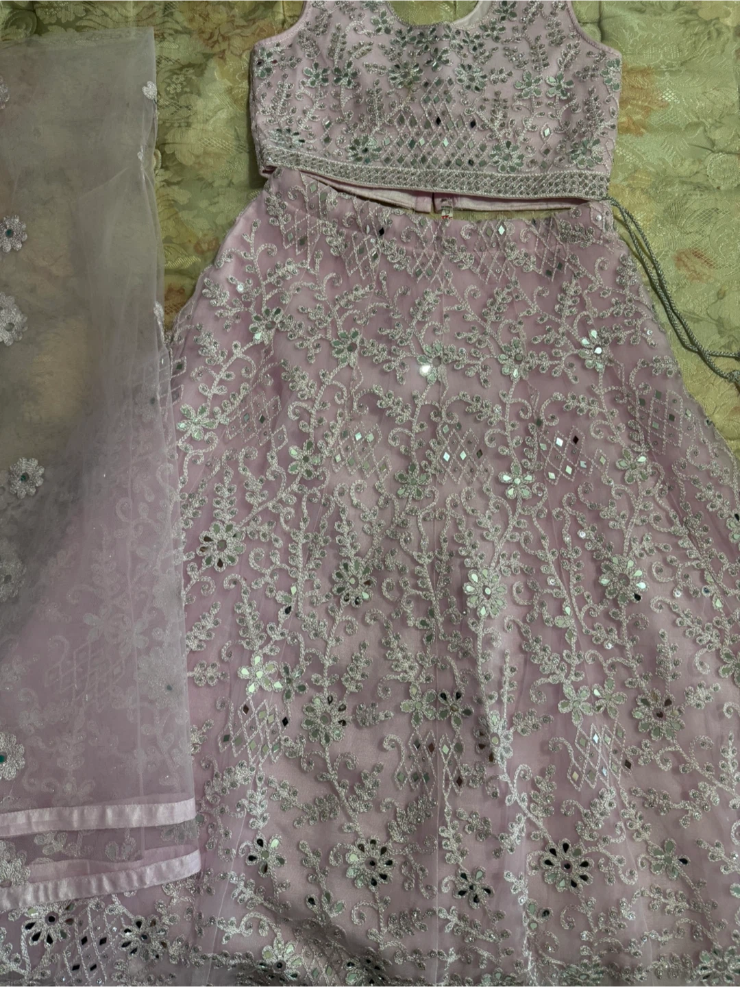 Pink Embroidered Lehenga Choli Set with Dupatta - photo 2