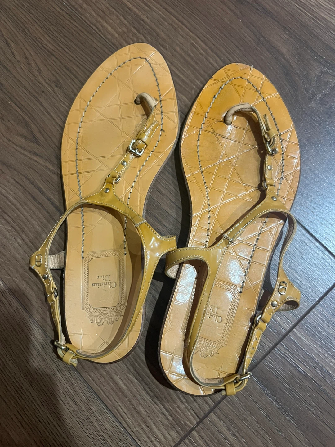 Christian Dior Yellow Leather Sandals