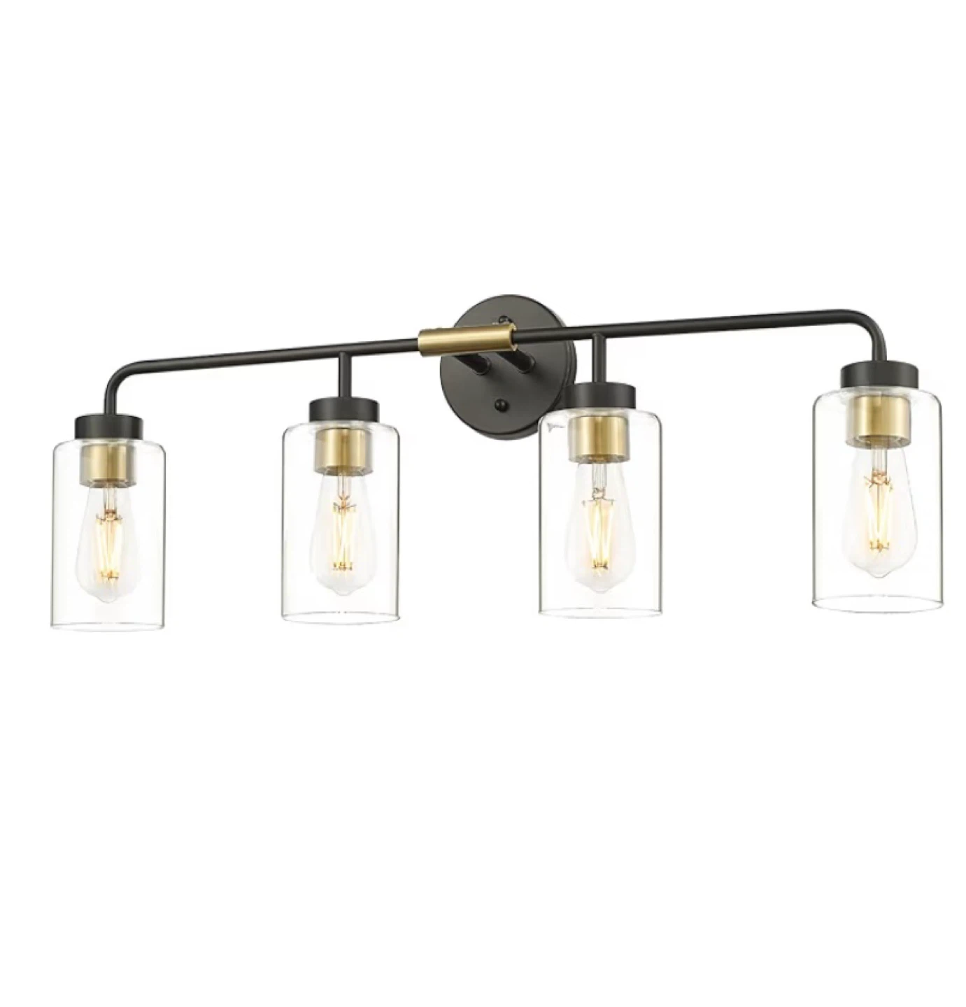4-Light Black Vanity Light with Gold Accents - photo 2
