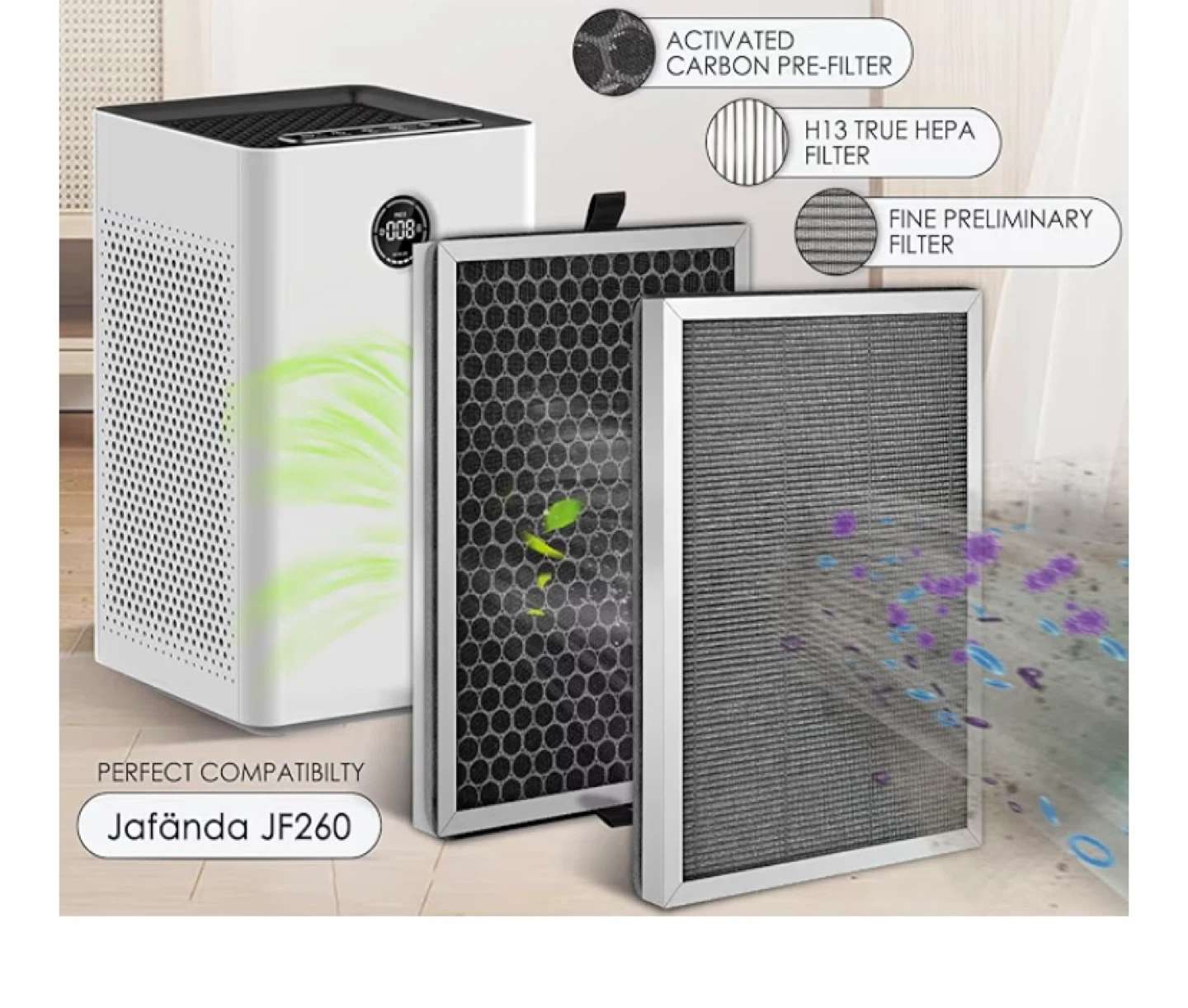 Jafända JF260 Air Purifier with HEPA Filter