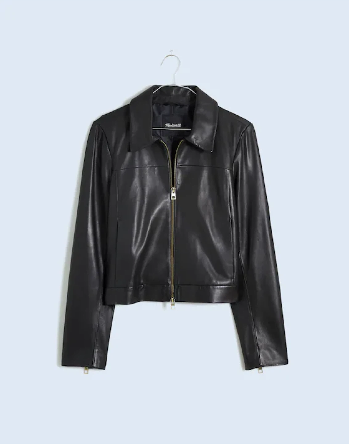 Madewell Black Leather Cropped Jacket
