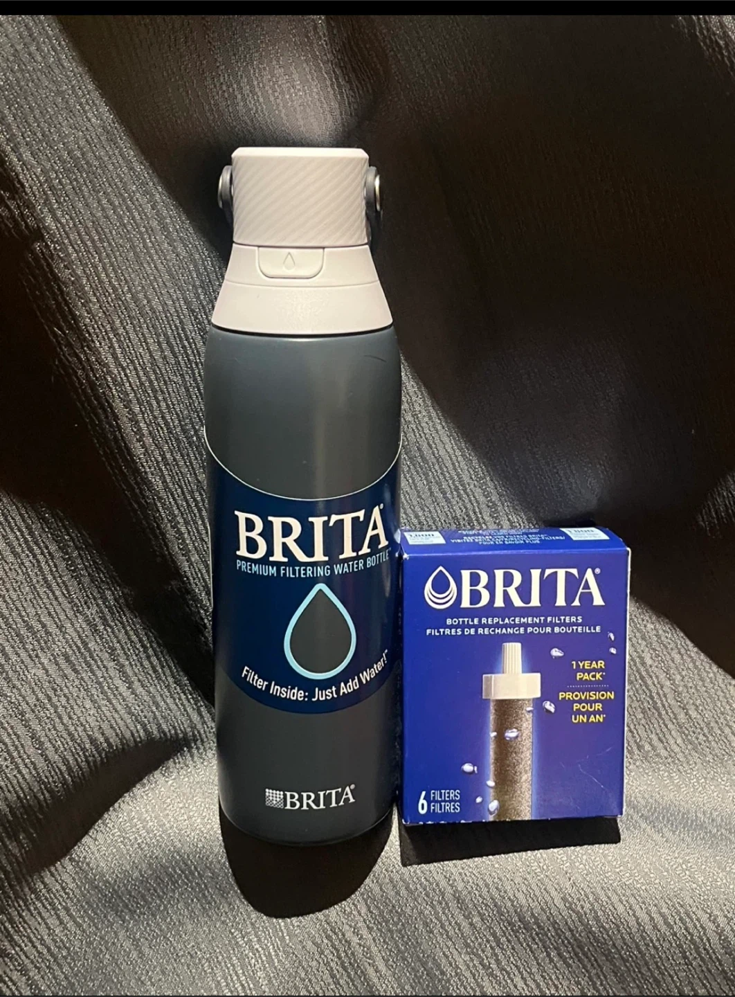 Brita Premium Filtering Water Bottle with 1 Year Pack of Filters
