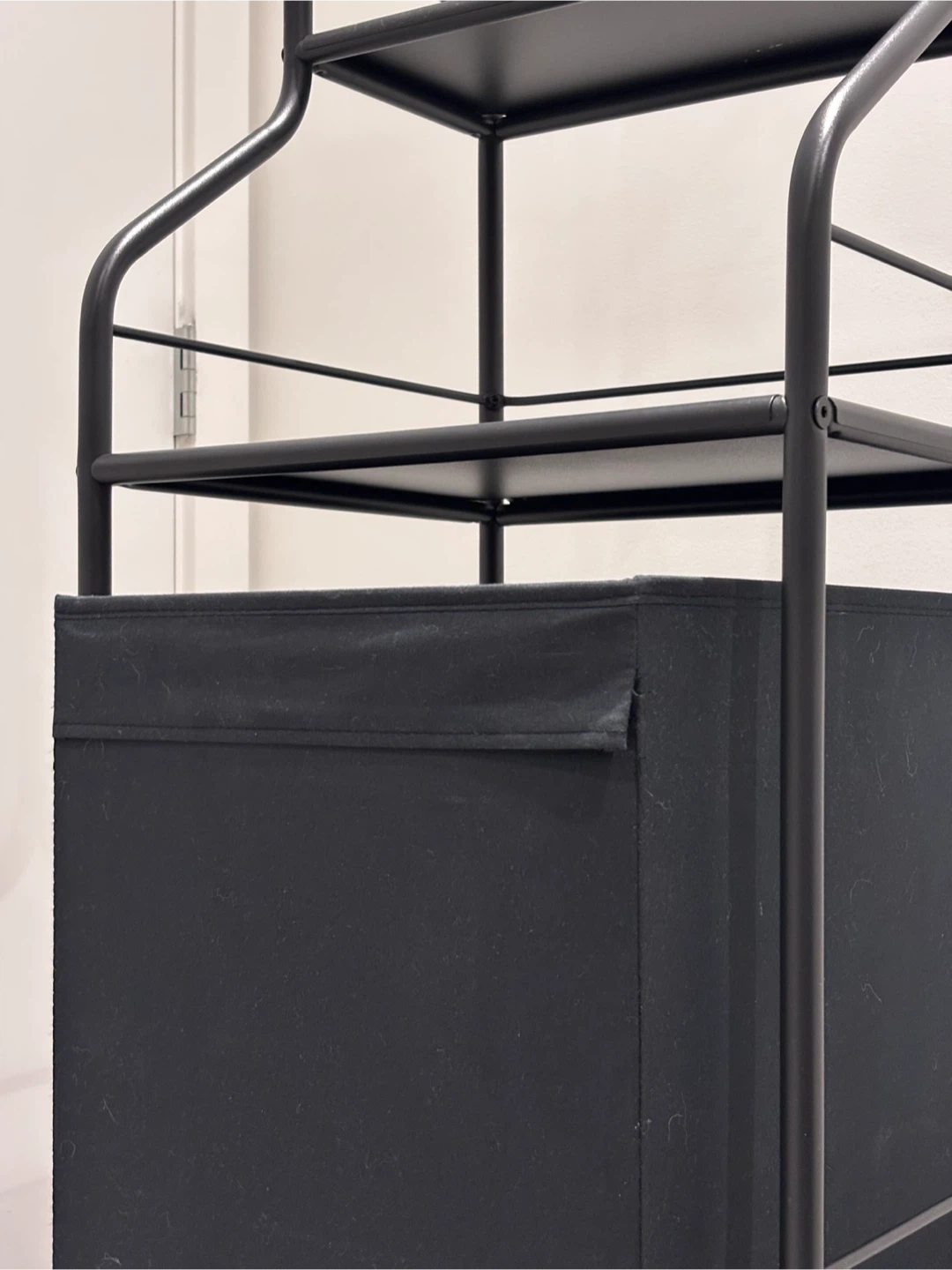 Black Metal Shelf Unit with Storage Bins - photo 3
