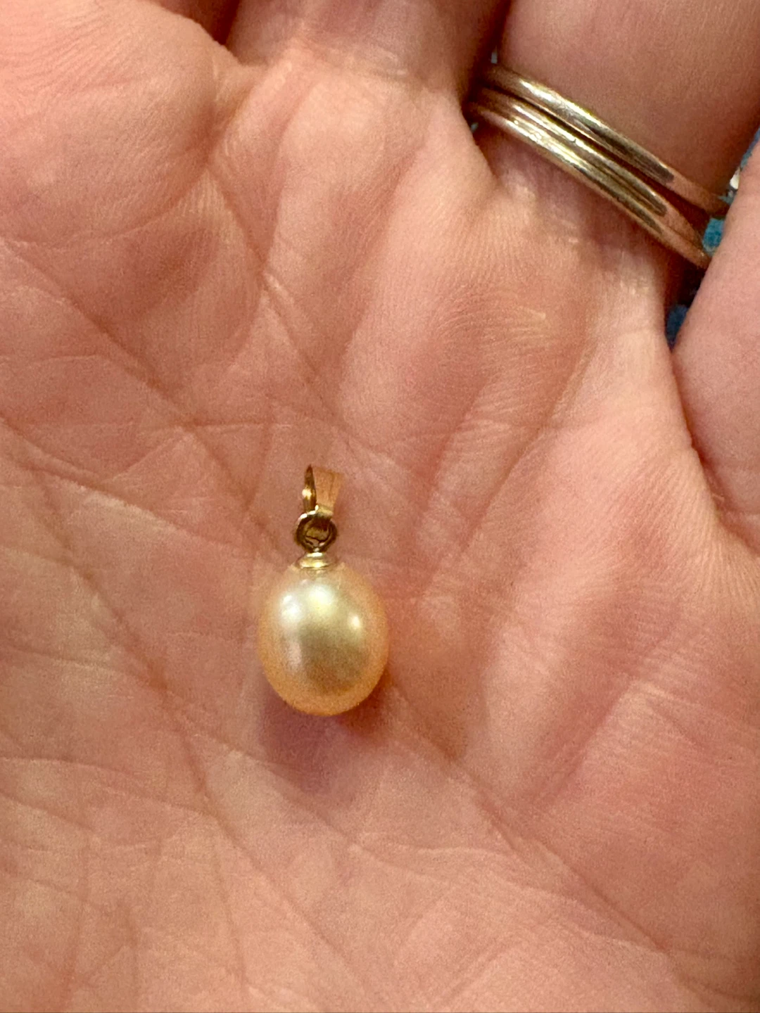 Gold Pearl Pendant Charm