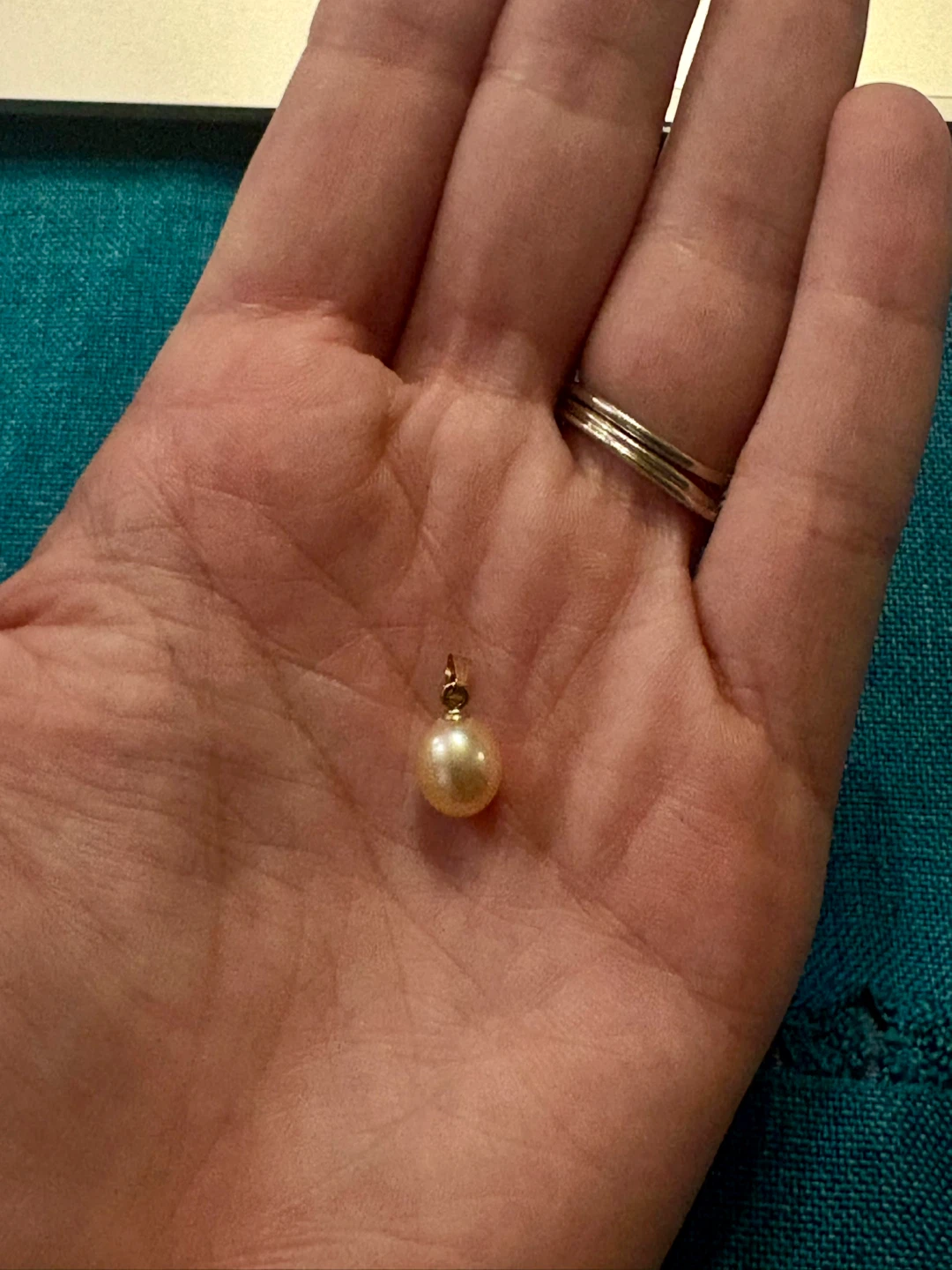 Gold Pearl Pendant Charm - photo 2
