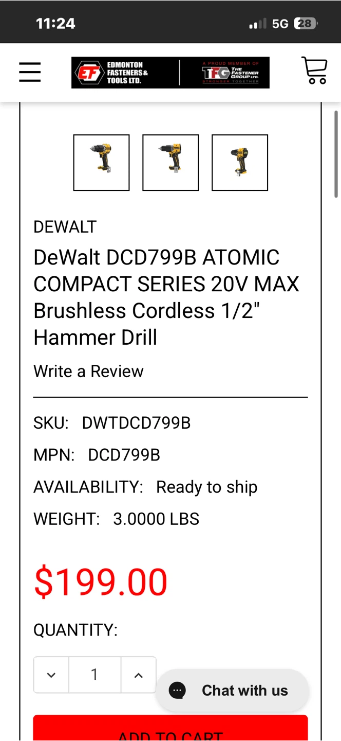 DeWalt with 5amp battery  20V Brushless Cordless Hammer Drill - photo 2